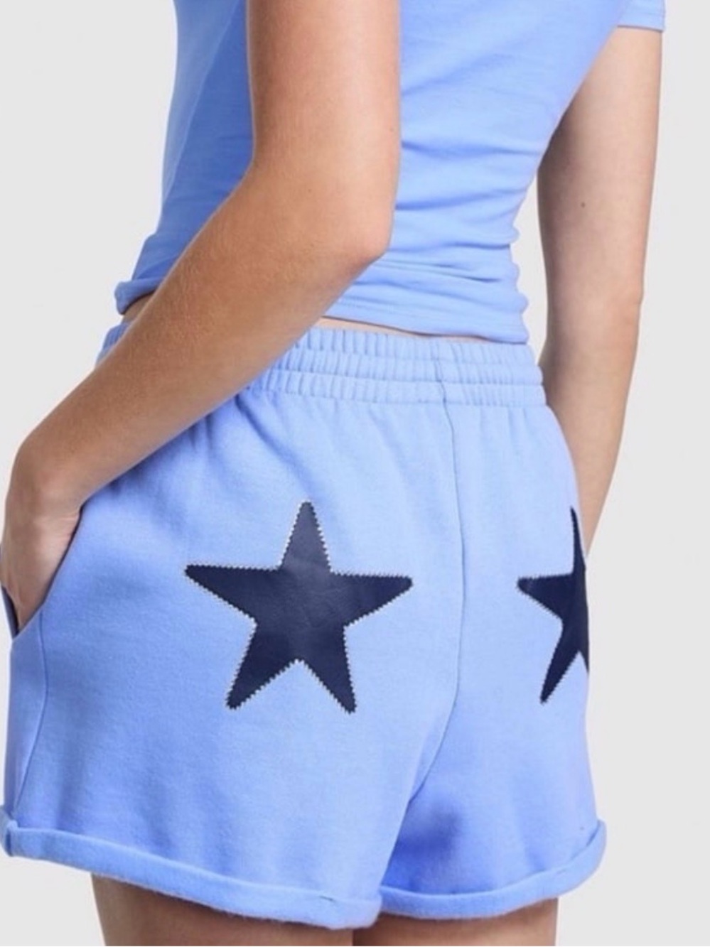 Victorias Secret Light Blue Star Appliqué Women’s Lounge Shorts Size M